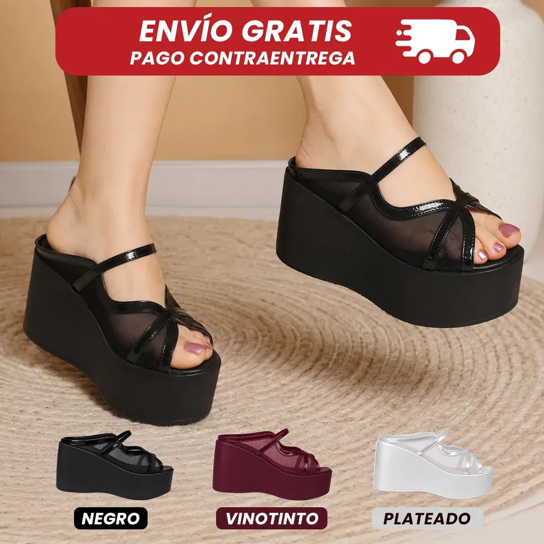 Sandalias de plataforma Bella Noir👡✨